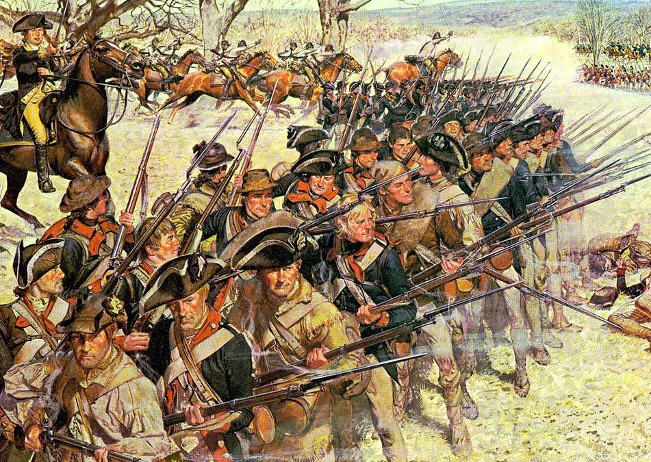 American Revolutionary War soliders wikimedia 1280px-Battle_of_Guiliford_Courthouse_15_March_1781_cropped