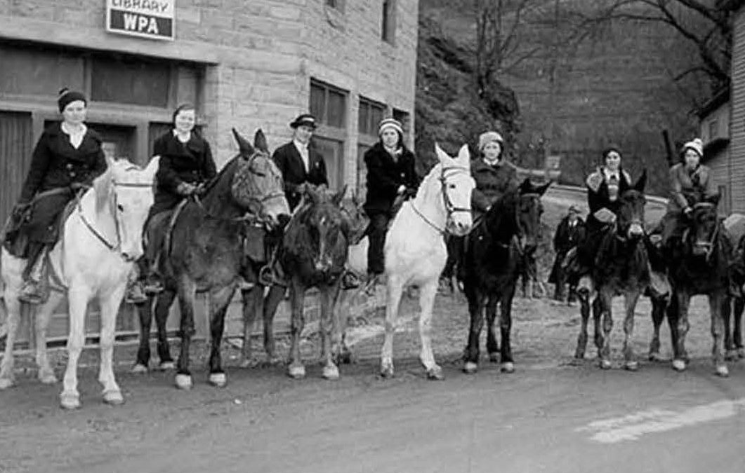 Pack Horse librarians Kentucky WPA cropped from Open Culture 2018