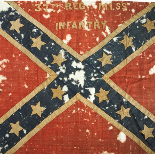 Civil War south confederate battle flag 2022 wikimedia 640px-Battle_Flag_of_the_37th_Mississippi_Infantry