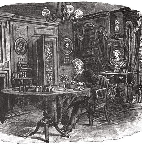 Longfellow writing book novel 2021 wikimedia 640px-Longfellow_in_his_study cropped
